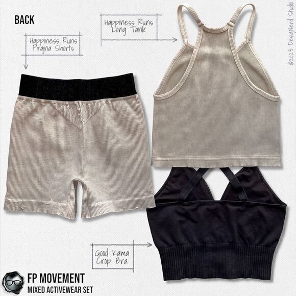 FP MOVEMENT SET: HAPPINESS RUNS LONG TANK + GOOD KARMA CROP BRA + PRAJNA SHORTS - Picture 3 of 16